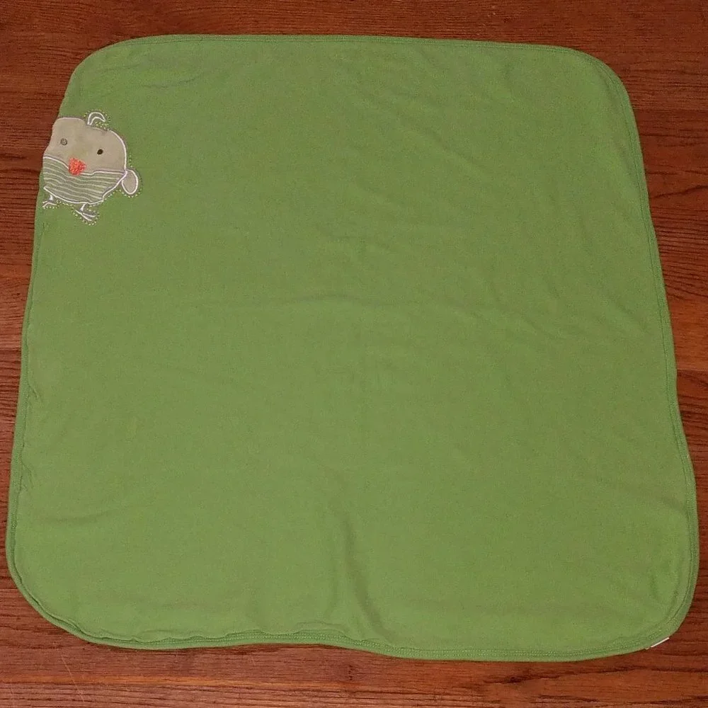 The Children's Place Baby Chick Duck Cotton Blanket Lovey Green White Stripes